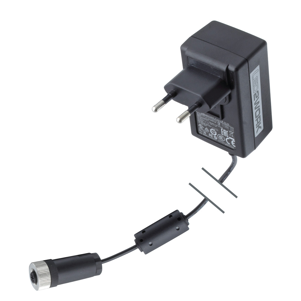 24V DC plug-in power supply unit with M12 socket, A-coded