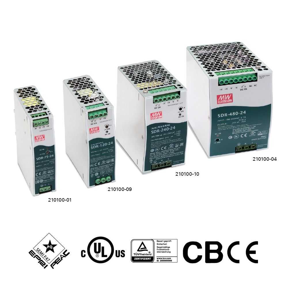 24 V DC power supply unit 240 W on the mounting rail